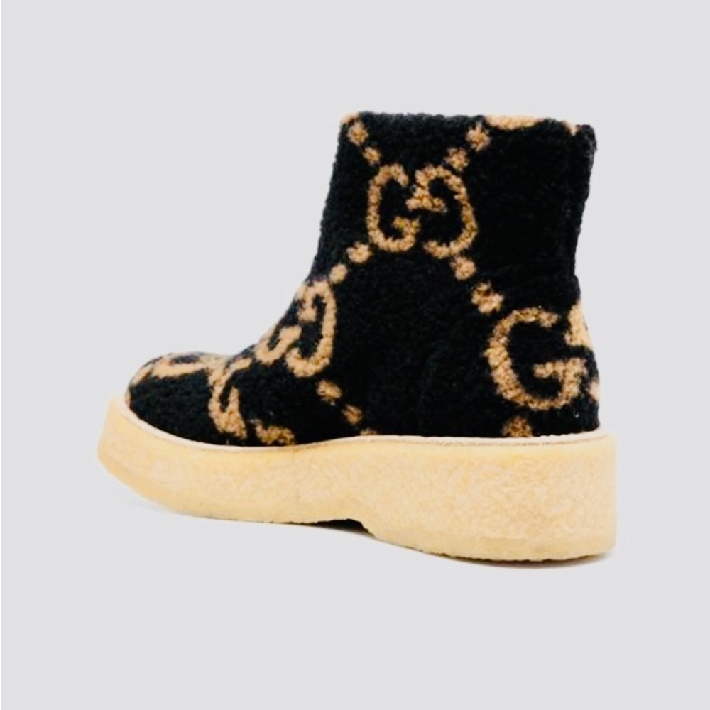 NWT Gucci Hooper GG Wool & leather Booties - Picture 3 of 13